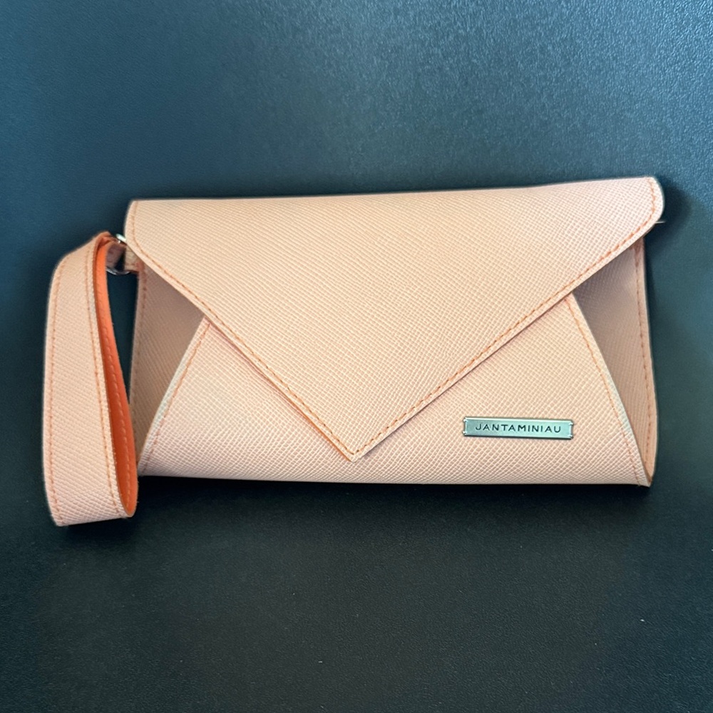 Jan Taminiau for KLM Orange Cream Wristlet Clutch KLM Business Class Amenity Bag